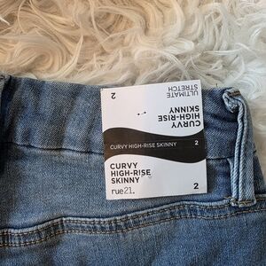 rue21 Curvy High-Rise Skinny Jeans - Light Blue Denim